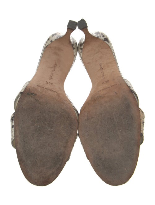 Manolo Blahnik Leather Animal Print Slides