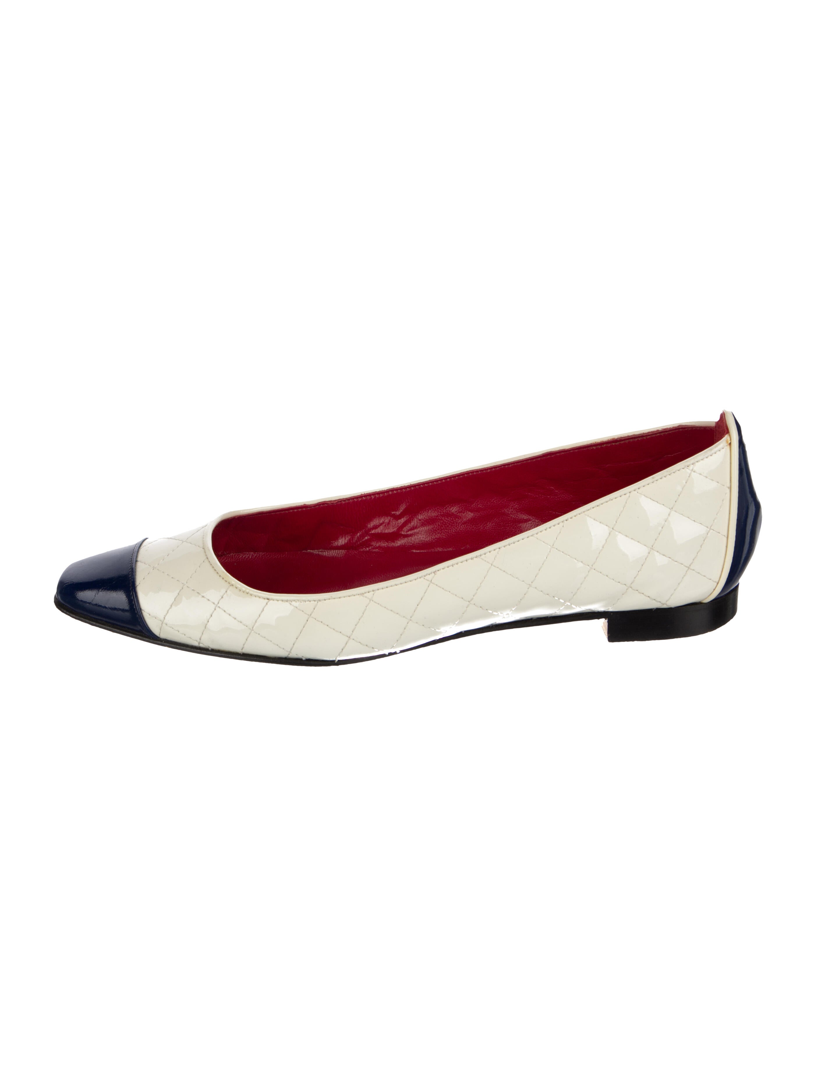 Manolo Blahnik Patent Leather Colorblock Pattern Ballet Flats