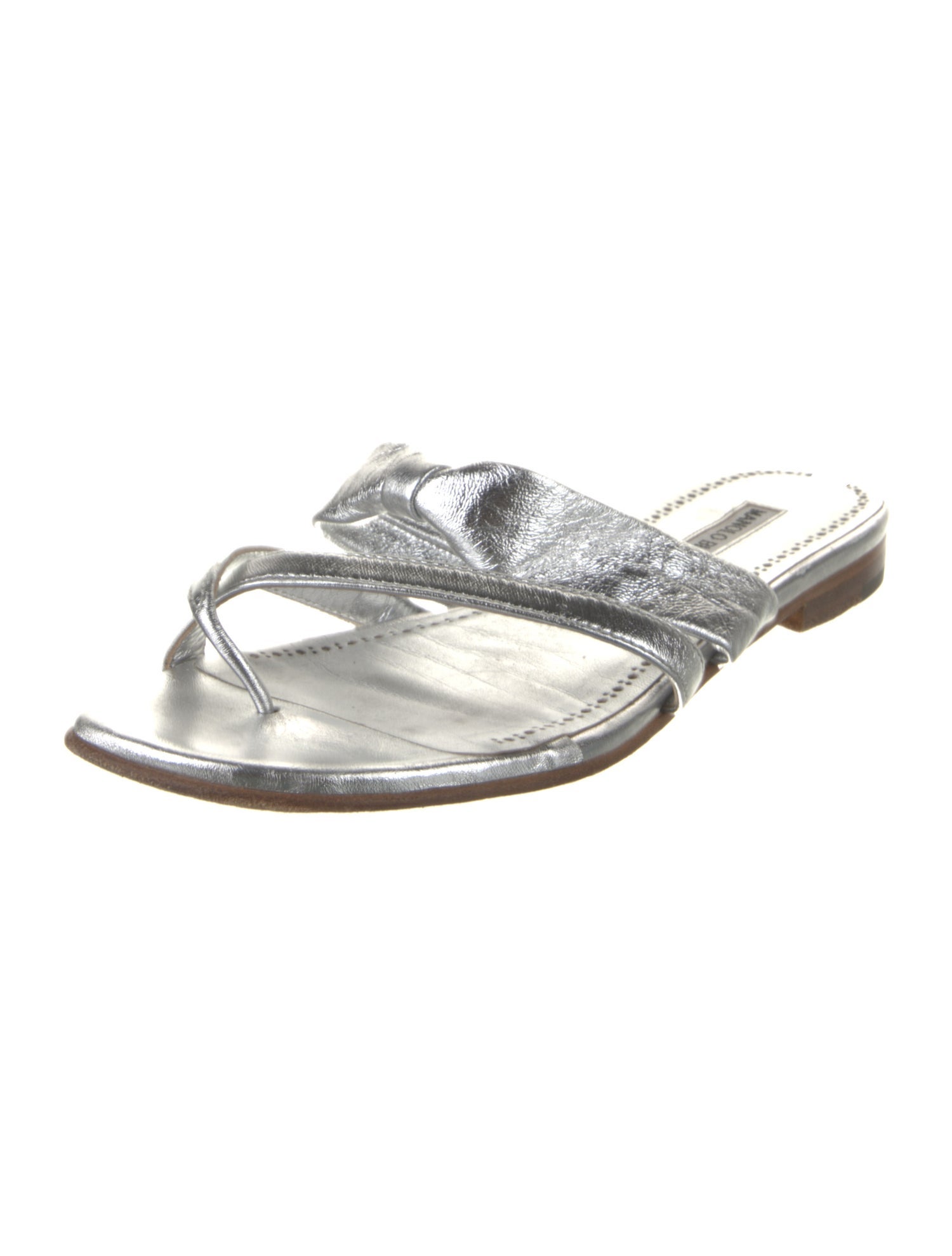 Manolo Blahnik Leather Slides