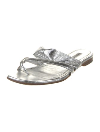 Manolo Blahnik Leather Slides
