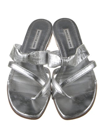 Manolo Blahnik Leather Slides