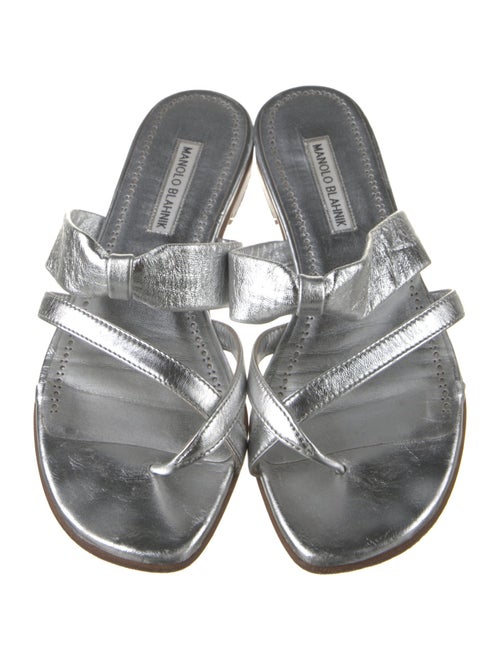 Manolo Blahnik Leather Slides