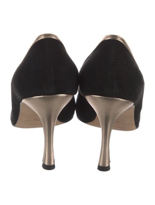 Manolo Blahnik Suede Bow Accents Pumps