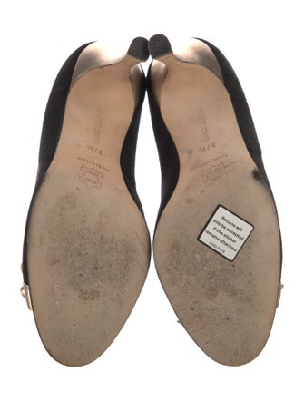 Manolo Blahnik Suede Bow Accents Pumps