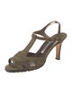 Manolo Blahnik Suede T-Strap Sandals
