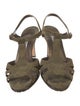 Manolo Blahnik Suede T-Strap Sandals