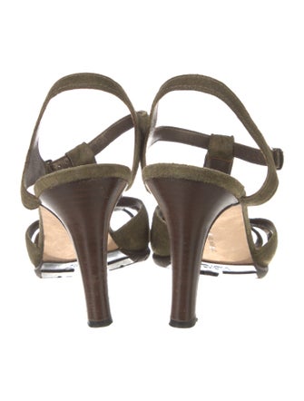 Manolo Blahnik Suede T-Strap Sandals