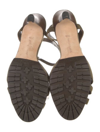Manolo Blahnik Suede T-Strap Sandals