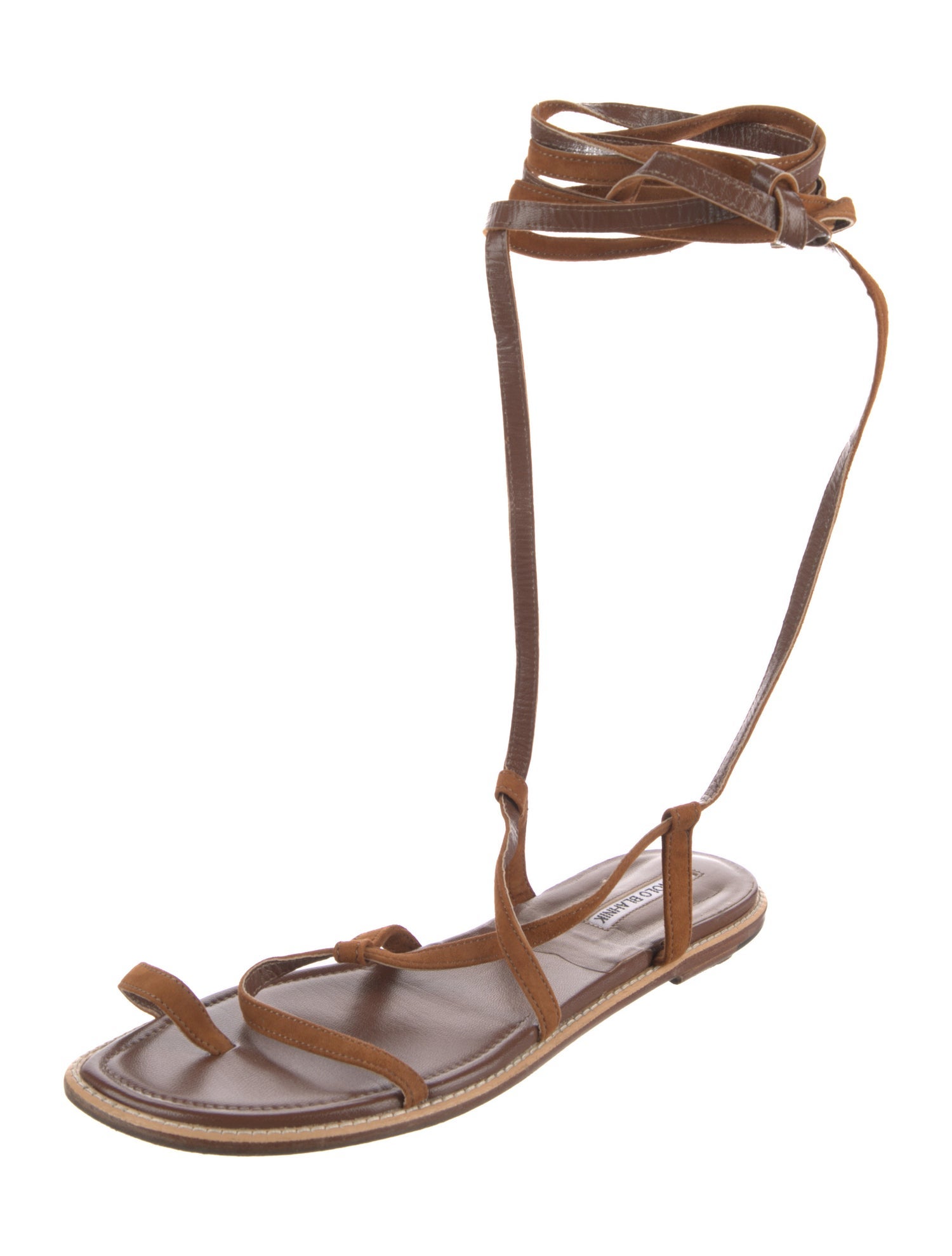 Manolo Blahnik Leather Gladiator Sandals