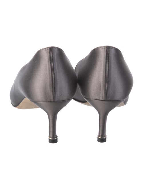 Manolo Blahnik Satin Crystal Embellishments Pumps