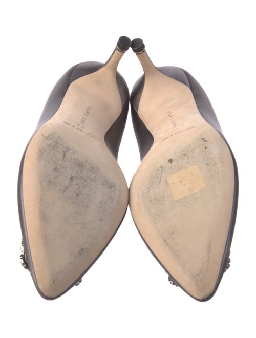 Manolo Blahnik Satin Crystal Embellishments Pumps