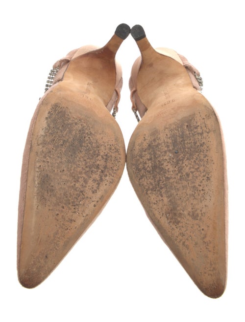 Manolo Blahnik Velvet Crystal Embellishments Mules