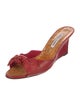 Manolo Blahnik Leather Bow Accents Slides