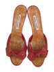 Manolo Blahnik Leather Bow Accents Slides