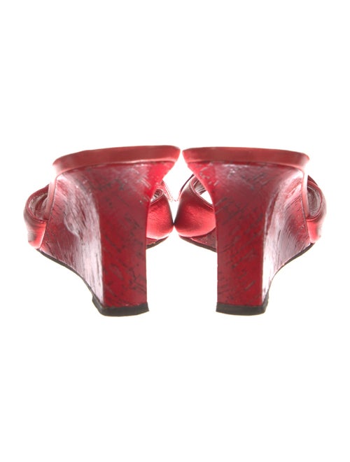 Manolo Blahnik Leather Bow Accents Slides