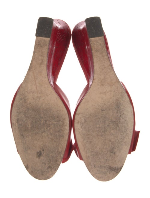 Manolo Blahnik Leather Bow Accents Slides