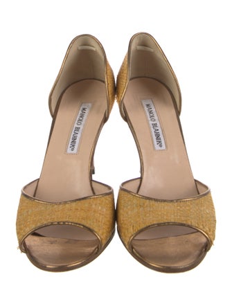 Manolo Blahnik Straw Sandals
