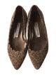 Manolo Blahnik Suede Animal Print Flats