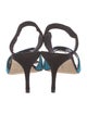Manolo Blahnik Suede Colorblock Pattern Slingback Sandals