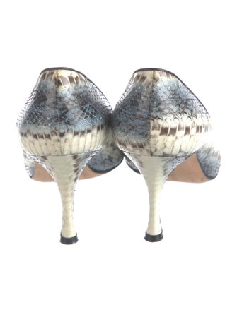 Manolo Blahnik Snakeskin Animal Print Pumps