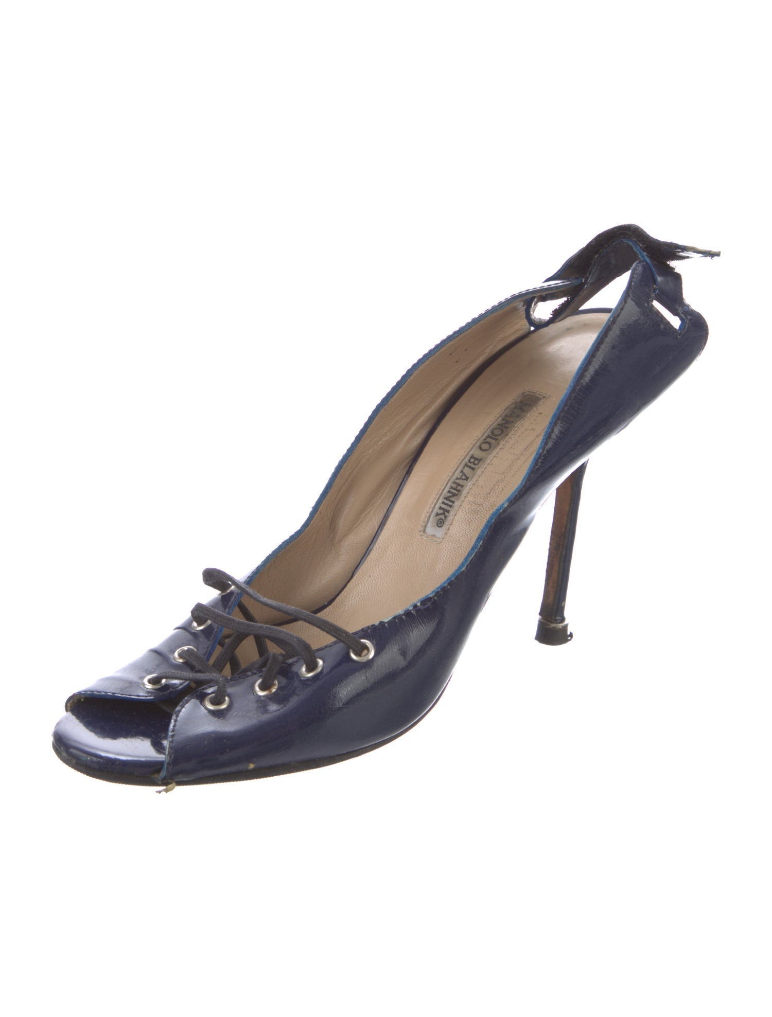 Manolo Blahnik Patent Leather Slingback Sandals