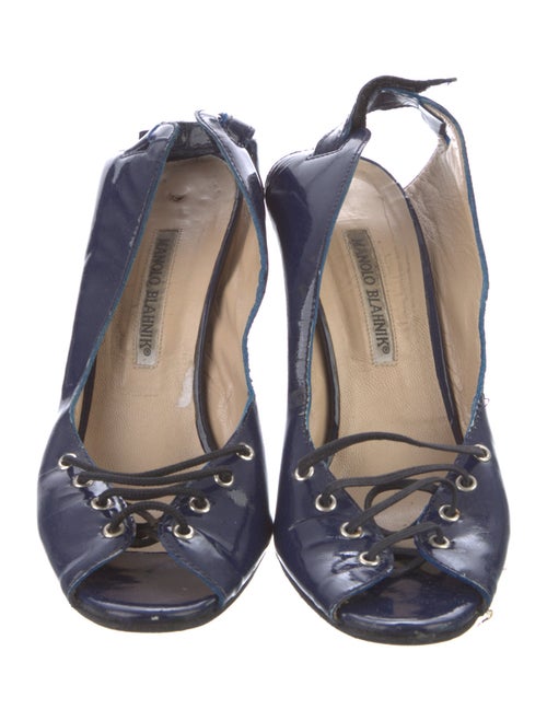 Manolo Blahnik Patent Leather Slingback Sandals