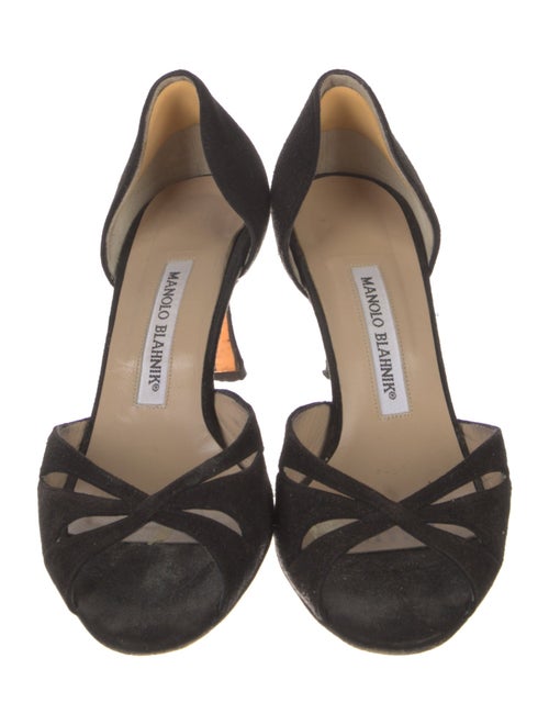 Manolo Blahnik Suede D'Orsay Pumps