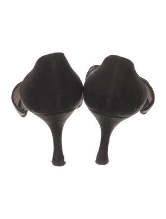 Manolo Blahnik Suede D'Orsay Pumps