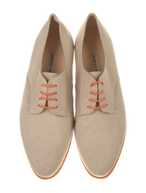 Manolo Blahnik Canvas Oxfords