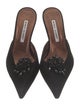 Manolo Blahnik Suede Beaded Accents Mules