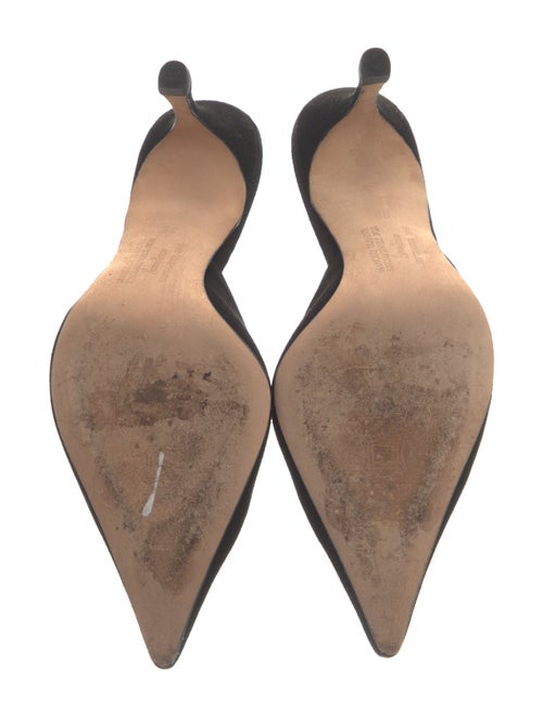 Manolo Blahnik Suede Beaded Accents Mules