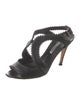 Manolo Blahnik Leather Scalloped Accent Slingback Sandals