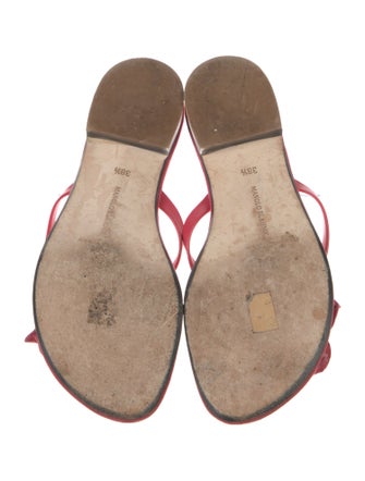 Manolo Blahnik Suede Floral Print Slides