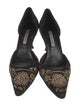 Manolo Blahnik Suede Floral Print D'Orsay Pumps