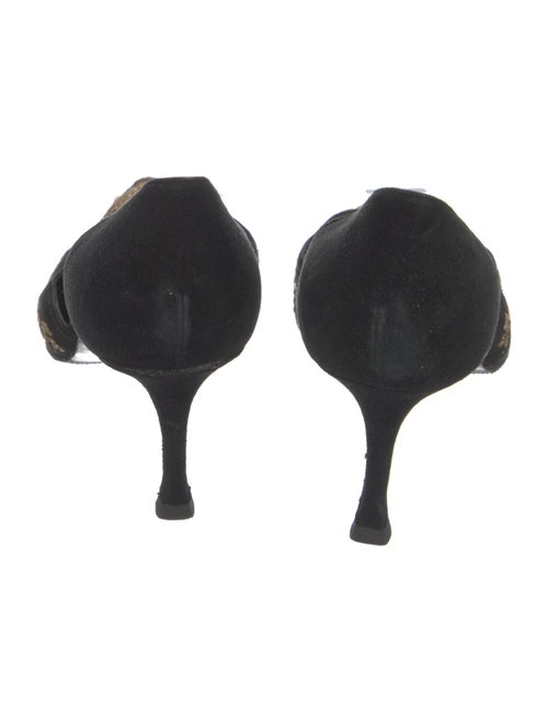 Manolo Blahnik Suede Floral Print D'Orsay Pumps