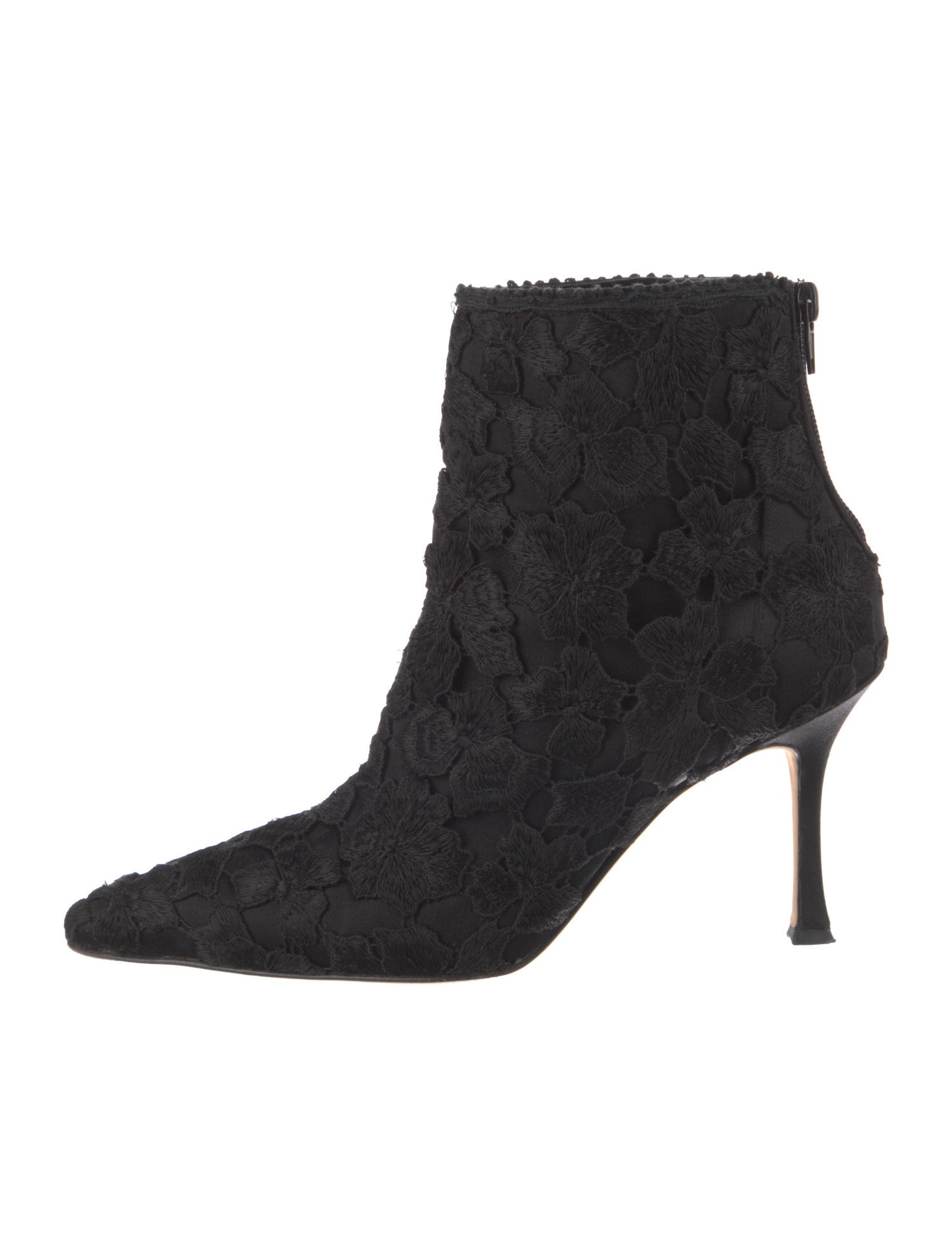 Manolo Blahnik Satin Beaded Accents Sock Boots