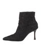 Manolo Blahnik Satin Beaded Accents Sock Boots