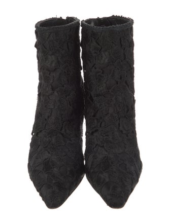 Manolo Blahnik Satin Beaded Accents Sock Boots