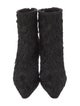 Manolo Blahnik Satin Beaded Accents Sock Boots