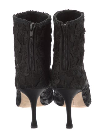 Manolo Blahnik Satin Beaded Accents Sock Boots