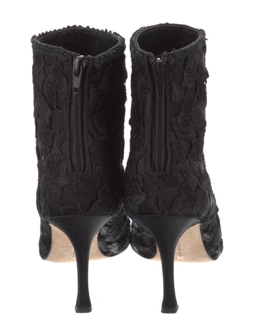 Manolo Blahnik Satin Beaded Accents Sock Boots