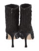 Manolo Blahnik Satin Beaded Accents Sock Boots