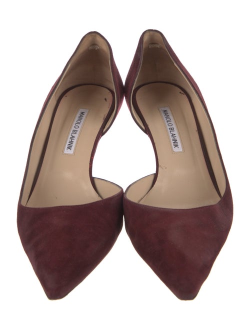 Manolo Blahnik Suede D'Orsay Pumps