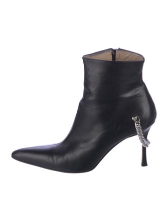 Manolo Blahnik Leather Chain-Link Accents Boots