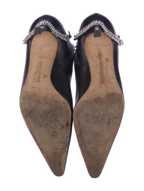 Manolo Blahnik Leather Chain-Link Accents Boots