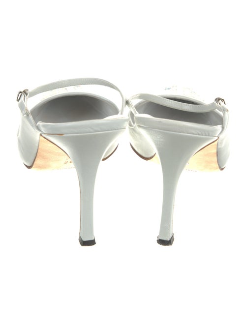 Manolo Blahnik Tweed Pattern Leather Mules