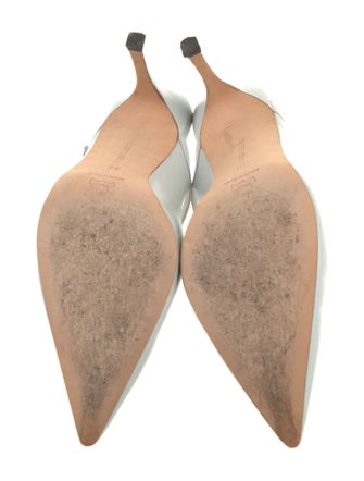 Manolo Blahnik Tweed Pattern Leather Mules