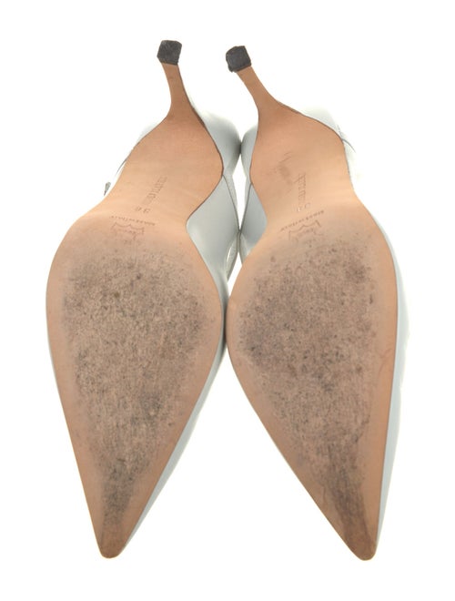 Manolo Blahnik Tweed Pattern Leather Mules