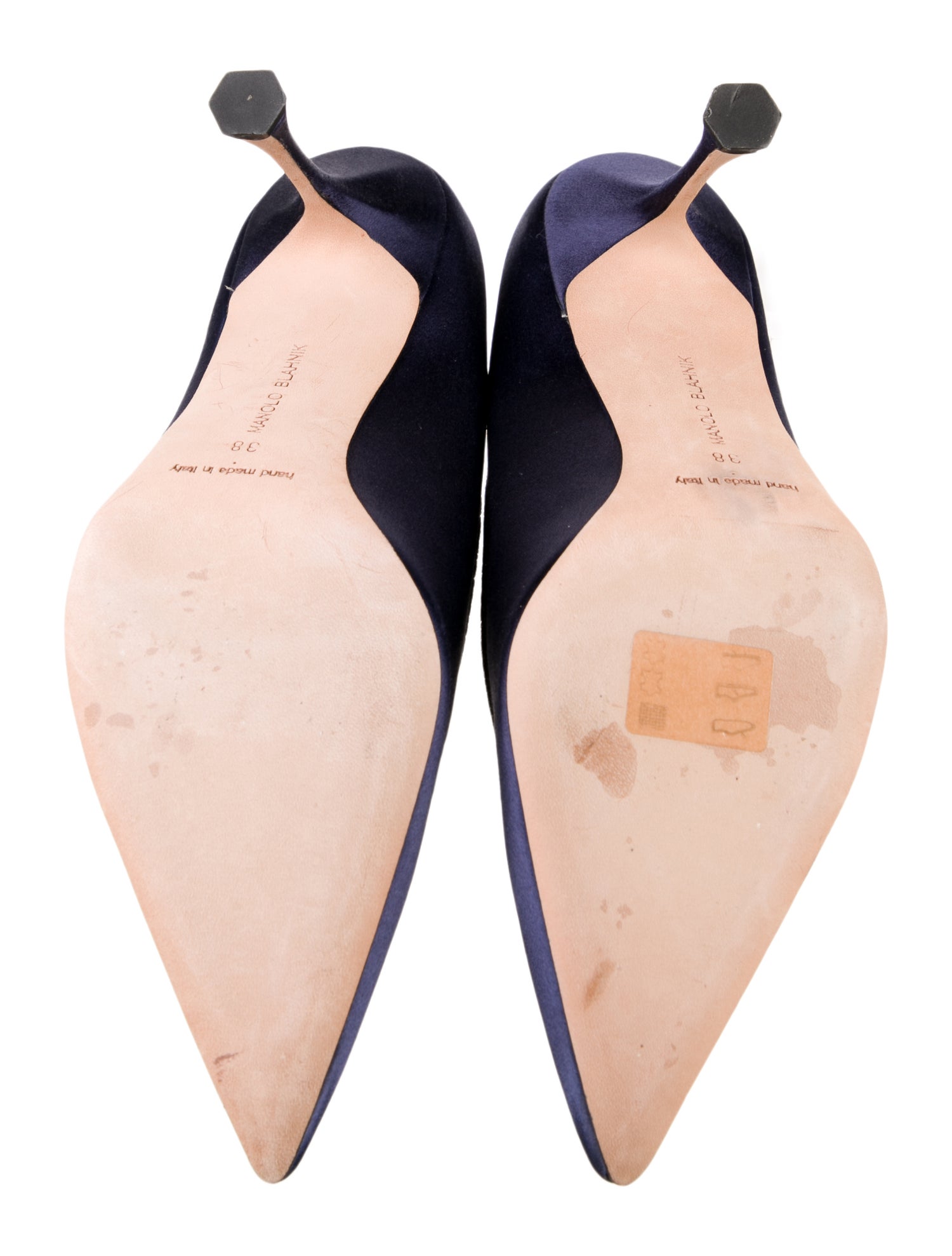 Manolo Blahnik Satin Crystal Embellishments Pumps