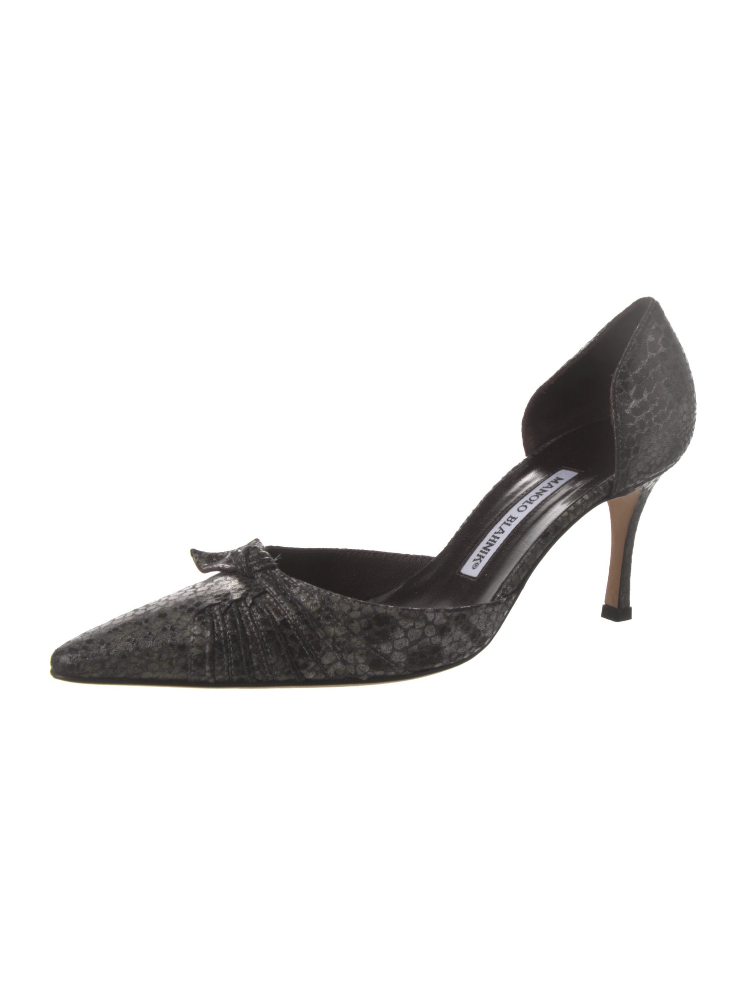 Manolo Blahnik Leather Animal Print D'Orsay Pumps